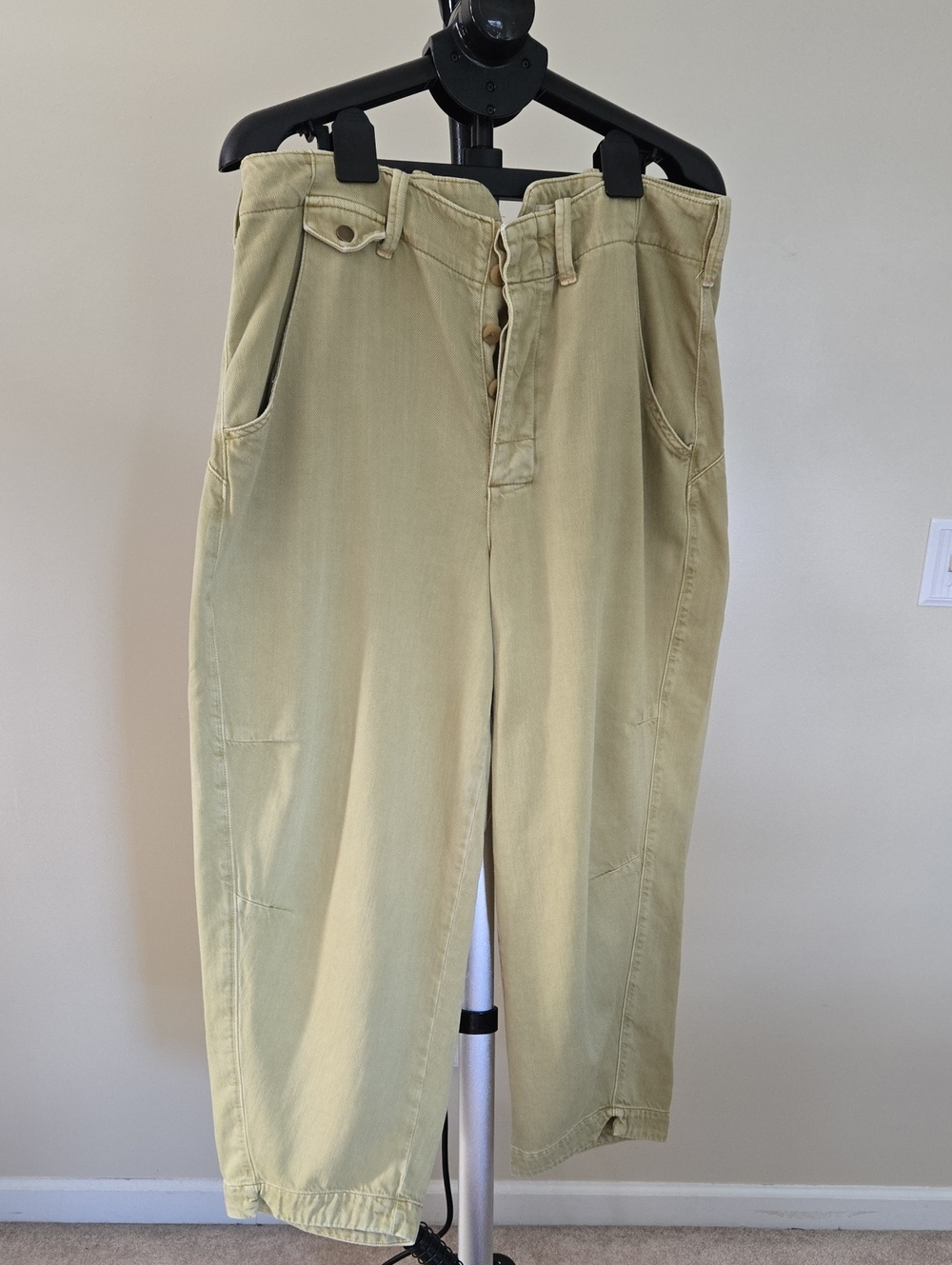 Pilcro Womens Barrel Pants in Light Olive